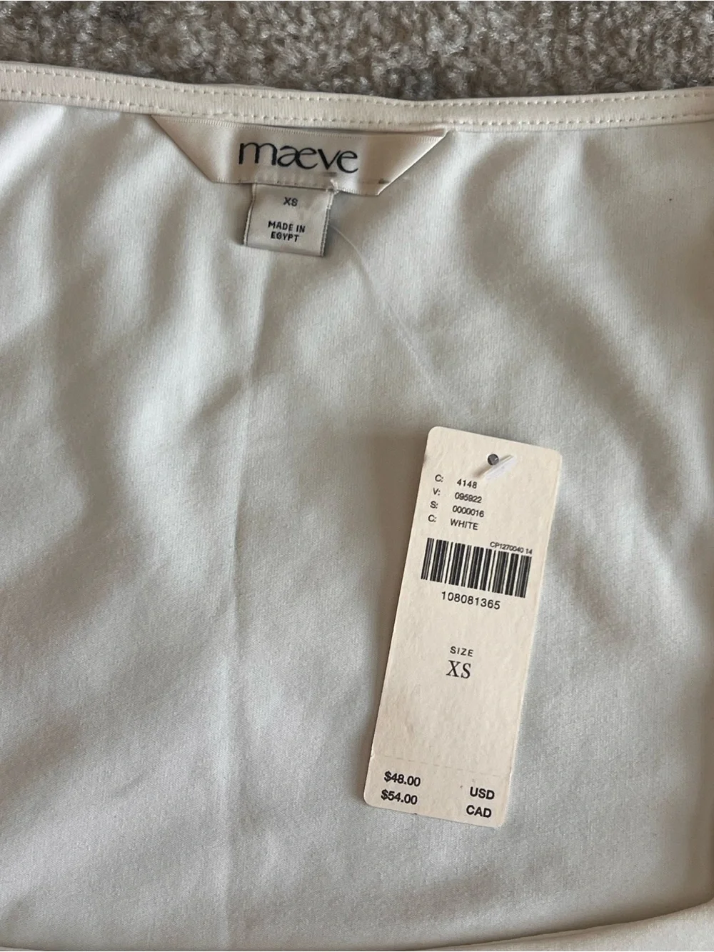 Maeve Cream Square Neck Short Sleeve Tee